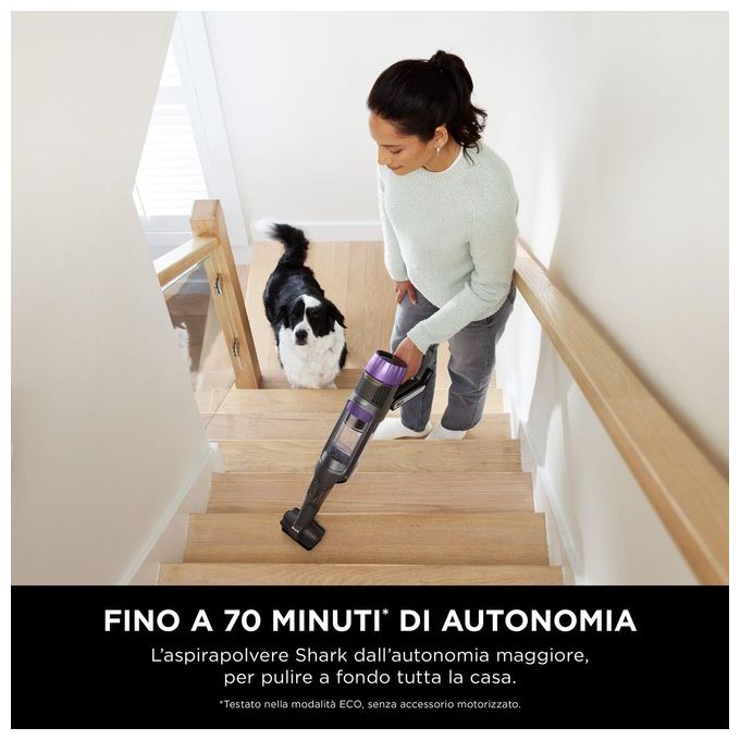 Shark IP3251EUT PowerDetect Aspirapolvere a Bastone 2 in 1 Senza Filo Autosvuotamento 0,7 L 70 min 380 W 86 dB colore Oro Grigio Viola