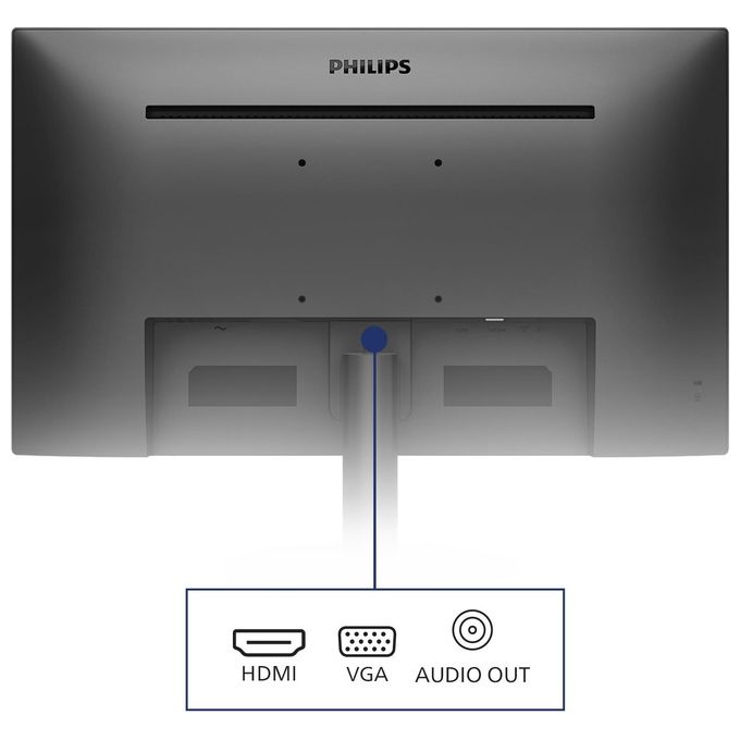 Philips Monitor 221V8A da 22'', Adaptive Sync 75 Hz, VA, Full HD, 4 ms, HDMI, VGA, Casse Audio Integrate, Attacco VESA, Nero
