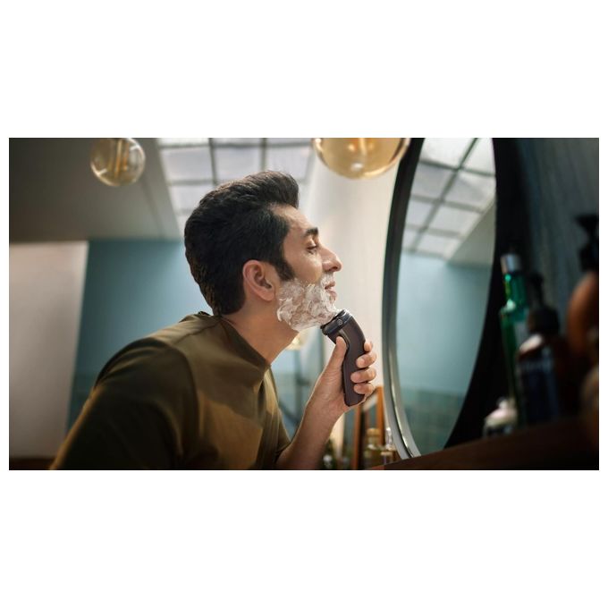 Philips S3343-13 Shaver Serie 3000 Rasoio elettrico rotativo Wet Dry 3 testine autonomia 60 min colore Nero Cromo