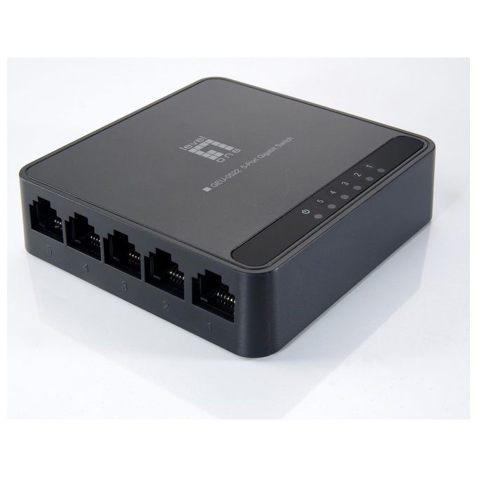 Level One GEU-0522 Switch di Rete 5-Porte Gigabit Ethernet 10-100-1000 Nero