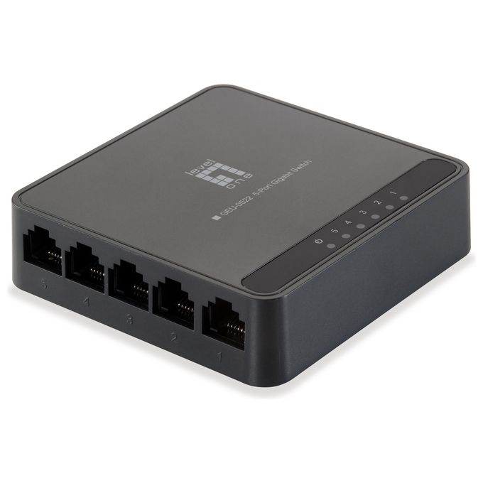 Level One GEU-0522 Switch di Rete 5-Porte Gigabit Ethernet 10-100-1000 Nero