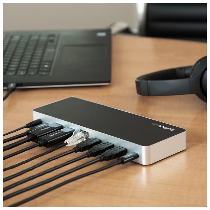 StarTech.com MST30C2HHPDU Docking Station USB-C per Doppio Monitor con Power Delivery 60 W USB 3.1 Gen 1 HDMI DVI Gigabit Ethernet colore Nero