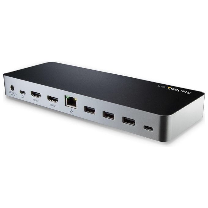 StarTech.com MST30C2HHPDU Docking Station USB-C per Doppio Monitor con Power Delivery 60 W USB 3.1 Gen 1 HDMI DVI Gigabit Ethernet colore Nero