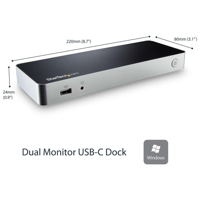 StarTech.com MST30C2HHPDU Docking Station USB-C per Doppio Monitor con Power Delivery 60 W USB 3.1 Gen 1 HDMI DVI Gigabit Ethernet colore Nero