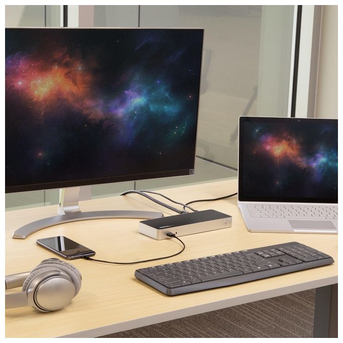 StarTech.com MST30C2HHPDU Docking Station USB-C per Doppio Monitor con Power Delivery 60 W USB 3.1 Gen 1 HDMI DVI Gigabit Ethernet colore Nero