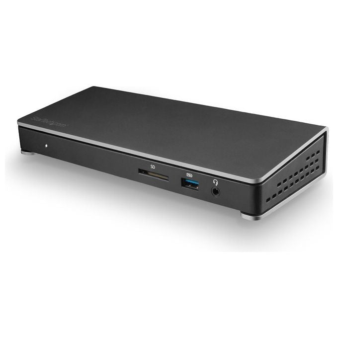 StarTech TB3DOCK2DPPU Dock Thunderbolt 3 con doppio 4K 60Hz 85W Power Delivery 6 porte USB 3.0 lettore SD integrato Ethernet Gigabit colore Nero