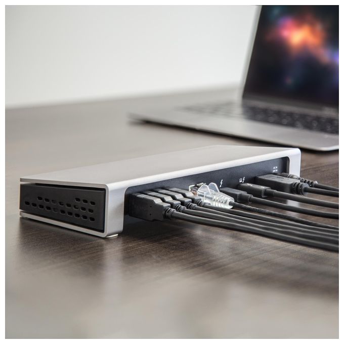StarTech TB3DOCK2DPPU Dock Thunderbolt 3 con doppio 4K 60Hz 85W Power Delivery 6 porte USB 3.0 lettore SD integrato Ethernet Gigabit colore Nero
