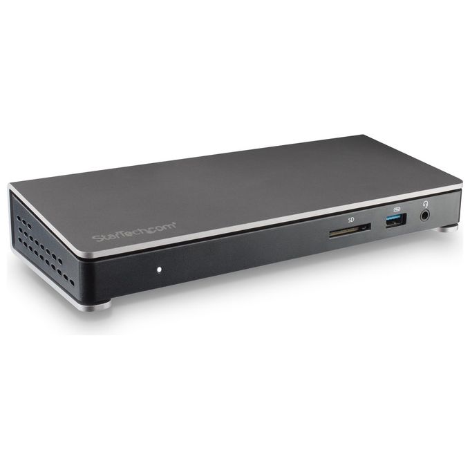 StarTech TB3DOCK2DPPU Dock Thunderbolt 3 con doppio 4K 60Hz 85W Power Delivery 6 porte USB 3.0 lettore SD integrato Ethernet Gigabit colore Nero