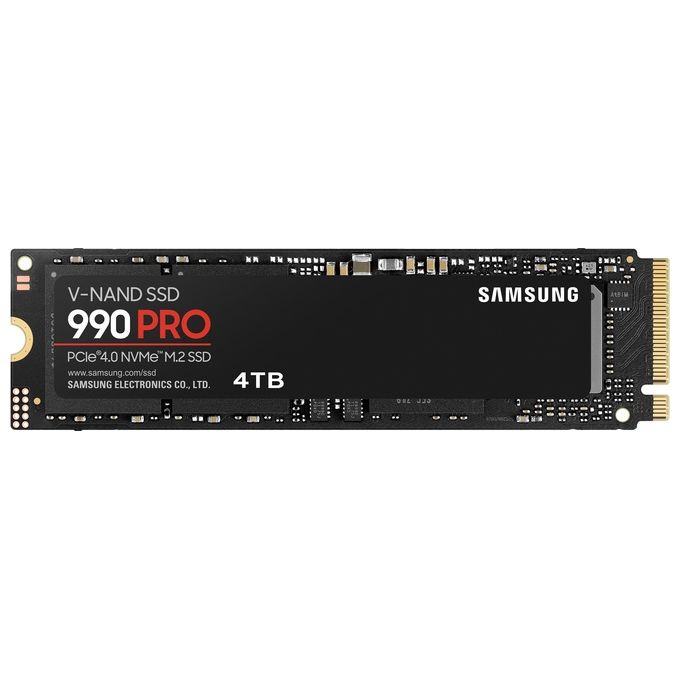 Samsung MZ-V9P4T0BW 990 PRO SSD Interno NVMe M.2 4TB PCIe 4.0 x4 Lettura 7450 MB-s Scrittura 6900 MB-s