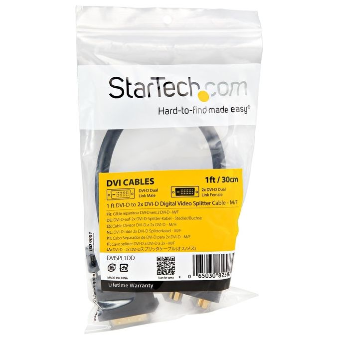 StarTech Cavo splitter video digitiale DVI-D a 2 DVI-D da 30 cm - M-F