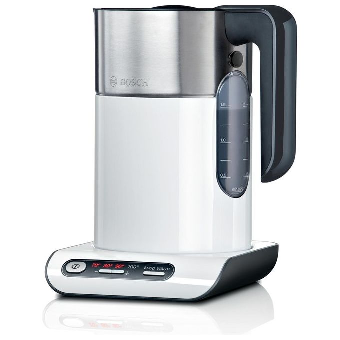 Bosch TWK8611P Styline Bollitore Elettrico 1,5 L 2400 W KeepWarm Temperature Control colore Bianco Antracite