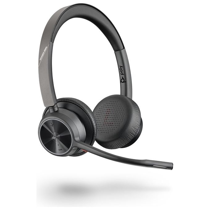 Poly 218475-02 Voyager 4320 UC Cuffie Wireless con Bluetooth 5.1 e Dongle BT700 USB-A Certificato Microsoft Teams colore Nero