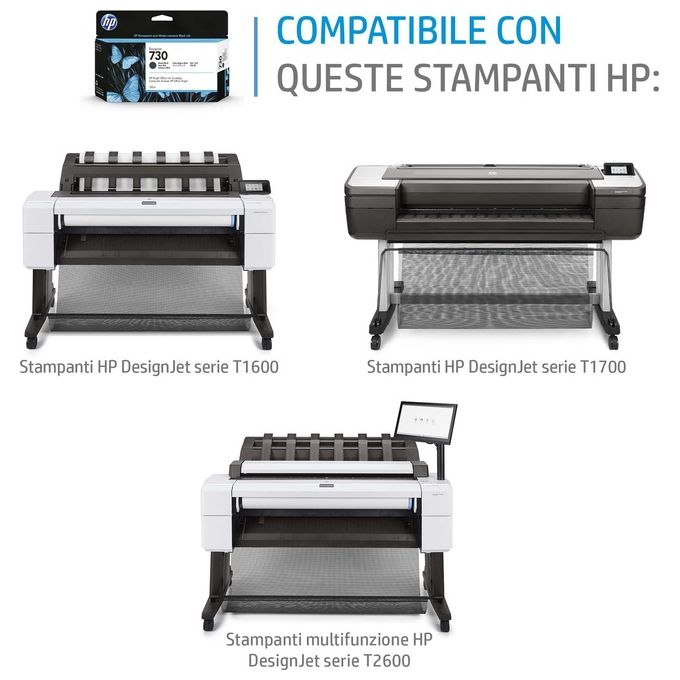 HP 730 cartuccia inchiostro originale 300 ml alta capacita' ciano DesignJet T1700, T1700 PostScript, T1700dr, T1700dr PostScript