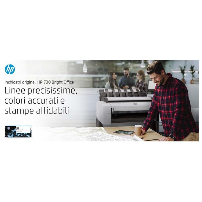 HP Cartuccia Originale 730 P2V63A Magenta 130ml per DesignJet T1600 T1700 T2600