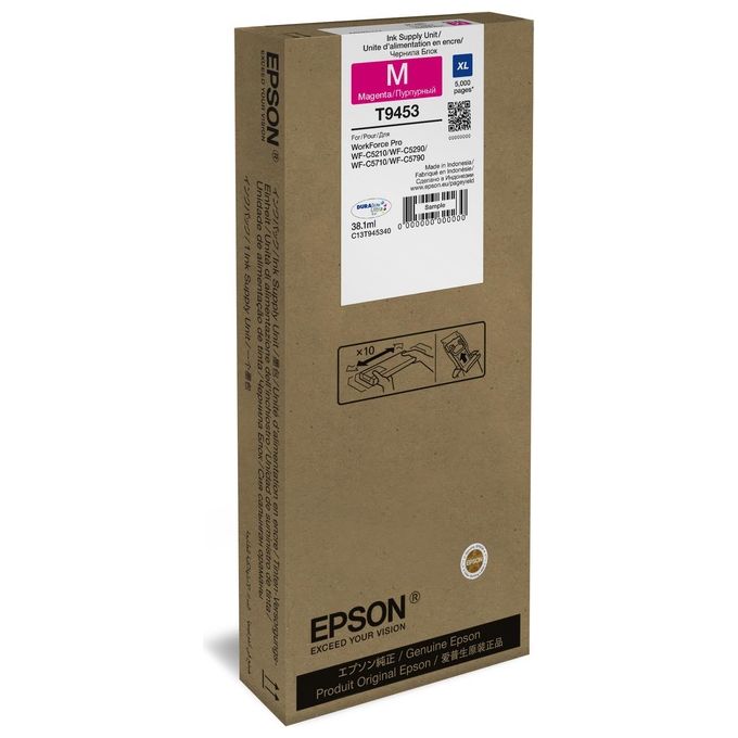 Epson Cartuccia Ink-jet T9453 xl Magenta per Workforce pro Wf-c5210dw, Wf-c5290dw Wf-c5710dwf, Wf-c5790dwf