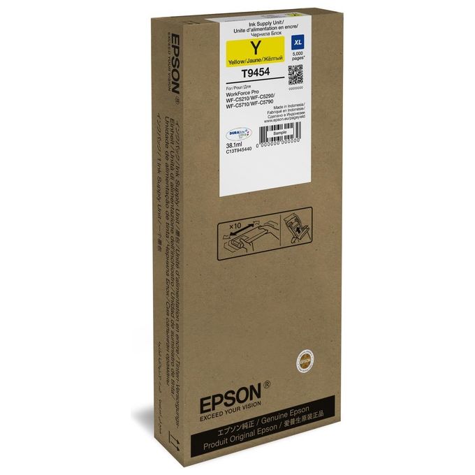 Epson Cartuccia Ink-jet T9454 xl Giallo per Workforce pro Wf-c5210dw, Wf-c5290dw Wf-c5710dwf, Wf-c5790dwf