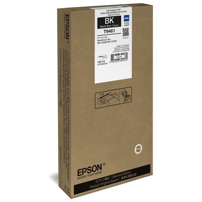 Epson Cartuccia Ink-jet T9461 xxl nero per Workforce pro Wf-c5290dw, Wf-c5790dwf