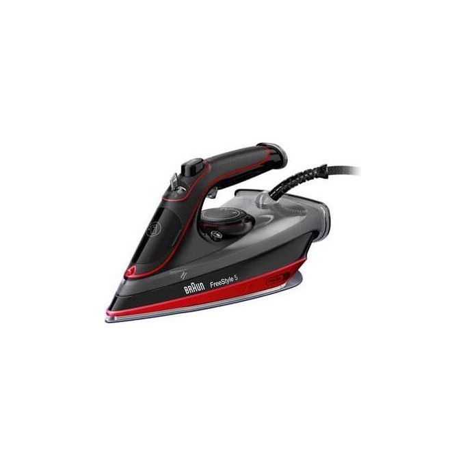 Braun SI5057RD FreeStyle 5 Ferro da stiro a vapore 2700W piastra SuperCeramic FreeGlide 3D 300 ml 50 g-min colore Nero Rosso