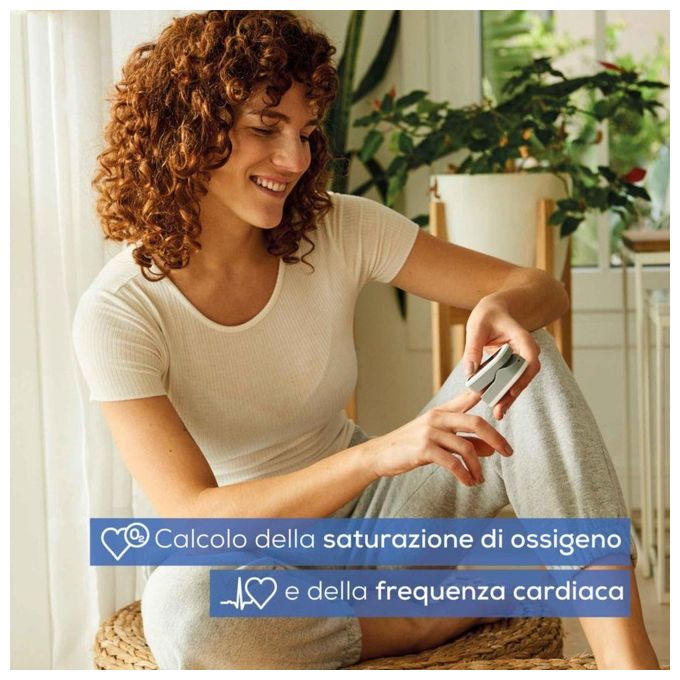 Beurer Pulsossimetro Monitoraggio Saturazione di Ossigeno nel Sangue e del Battito Cardiaco 61 x 36 x 32 mm Grigio PO 30