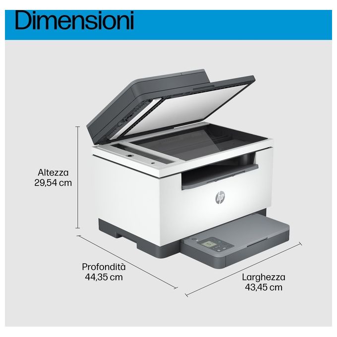HP 6GX01F LaserJet M234sdw Stampante Multifunzione Laser A4 Mono 29 ppm Fronte Retro ADF Wi-Fi LAN USB Bluetooth colore Grigio