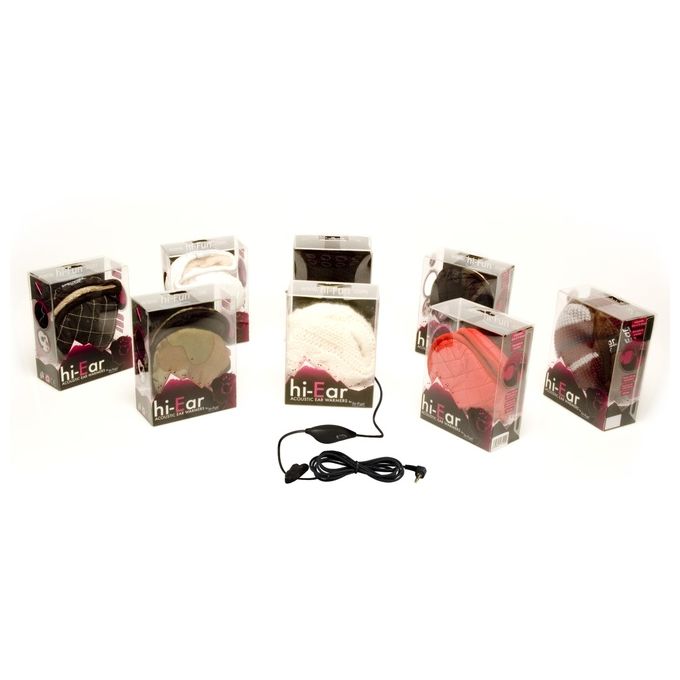 Hi-Ear Paraorecchie Musicale con Speaker e Jack 3.5 Trapuntato Rosso