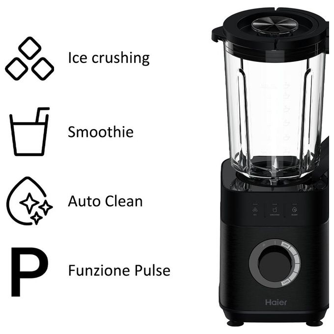 Haier HBL5B2011 I-Master Serie 5 Frullatore 1200 W 2 L 6 lame acciaio inox 3 programmi autopulizia Personal Jug colore Nero
