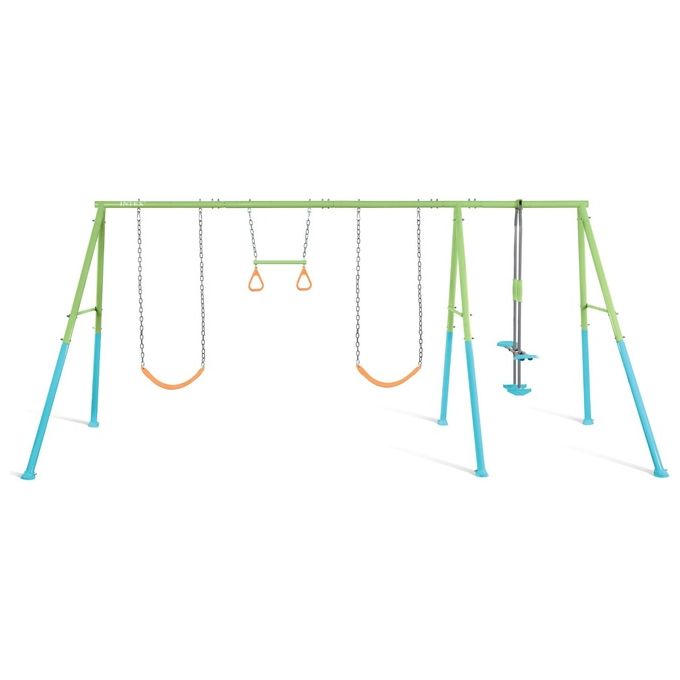 Intex 44130 Altalena Swing Set Colorata Due Seggiolini Dondolo e Trapezi 465x249x203 cm