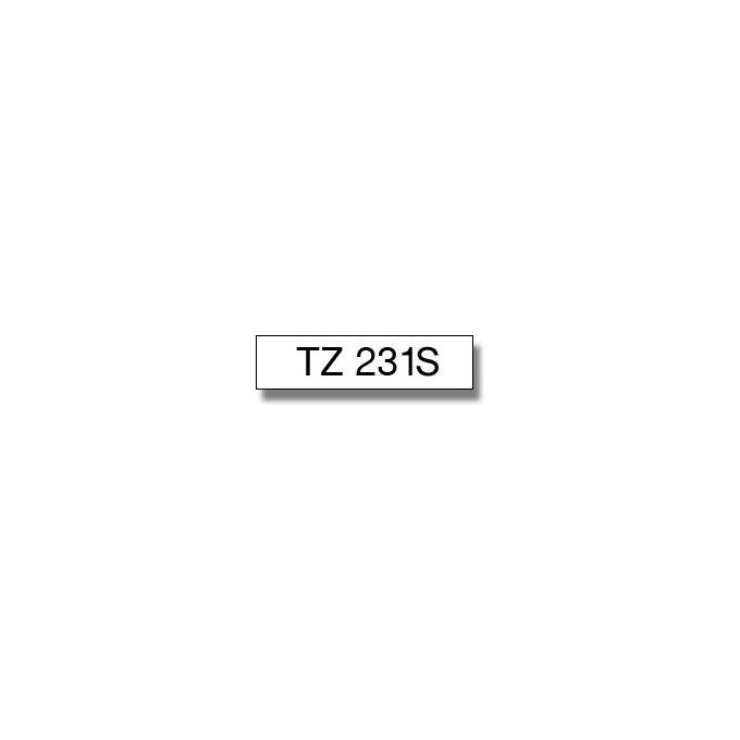 Brother TZ231S Nastro Etichettatrice 4mt x 12mm, Nero