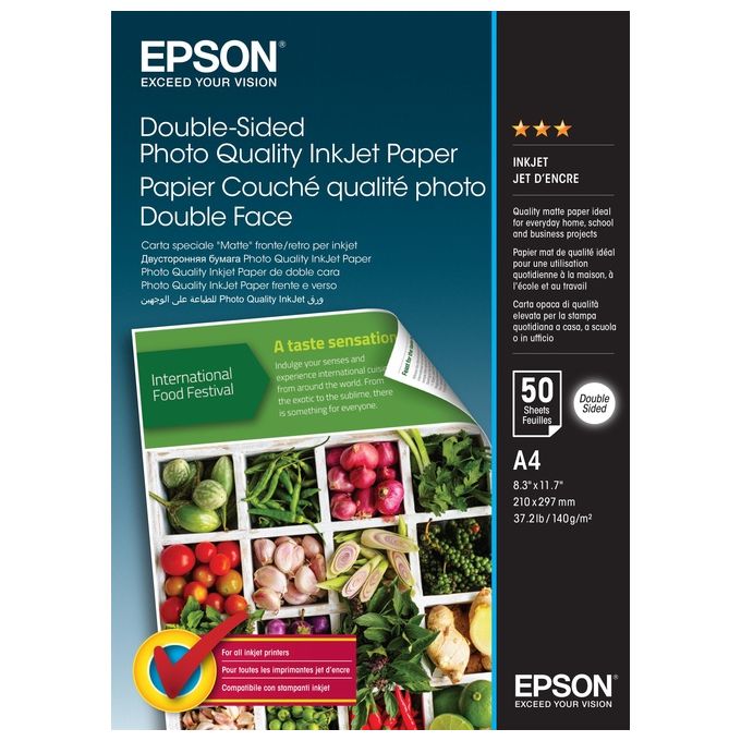 Epson Carta Double Sided Photo Ink 50 Fogli