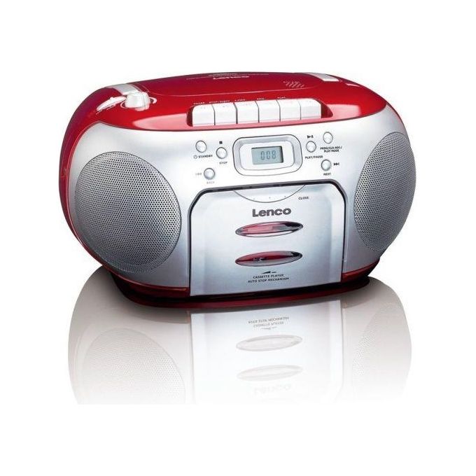 Lenco SCD-420 Radio Cd con Cassette Rosso