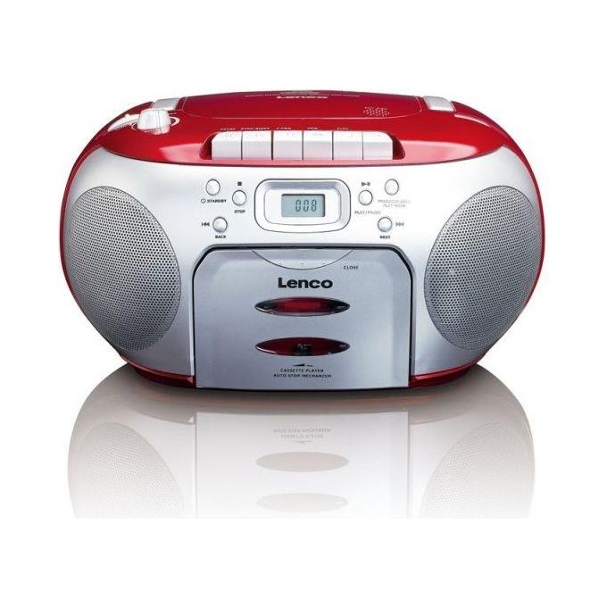 Lenco SCD-420 Radio Cd con Cassette Rosso