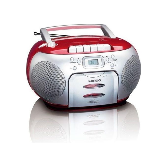 Lenco SCD-420 Radio Cd con Cassette Rosso