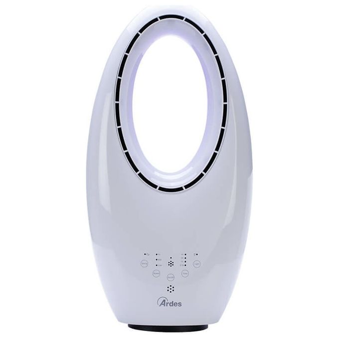 Ardes AR5BL1B Muna Ventilatore Bladeless 3 velocita' 60W 57dB Telecomando Touch Luce LED Oscillazione colore Bianco