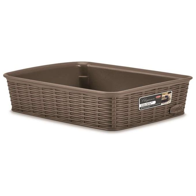 Stefanplast Cestino Scatola Organizer in plastica intrecciata marrone 20x14x6