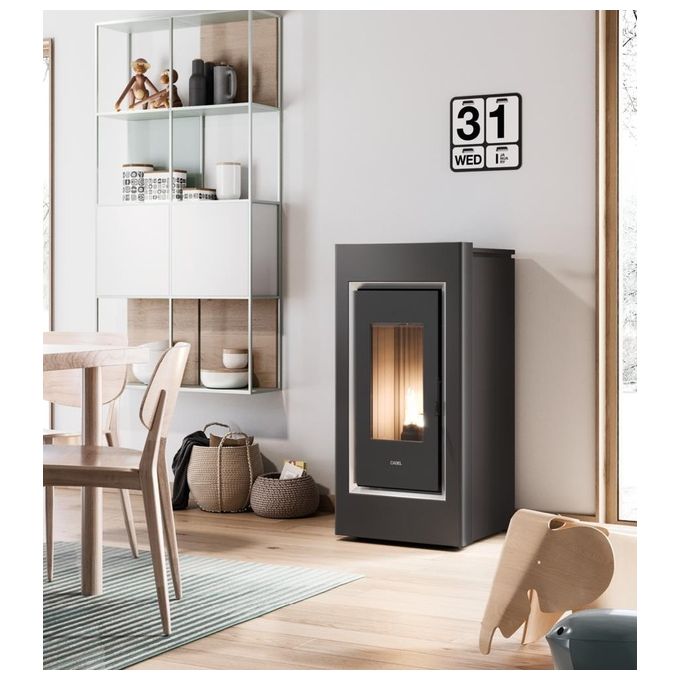Cadel 7022074 PRINCE Stufa a Pellet Libera Installazione Potenza 10 5 kW Classe Energetica A+ (2021) 515x547x1099 cm colore Titanio