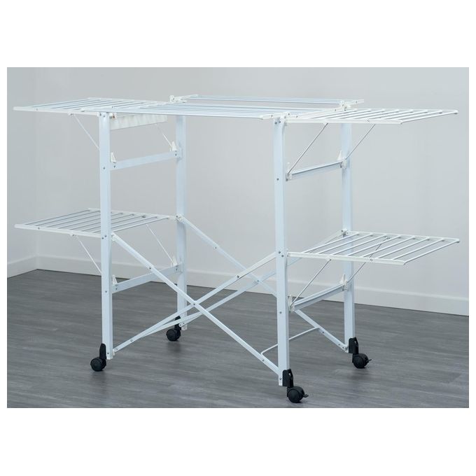 Foppapedretti Gulliver Alluminio Stendibiancheria Pieghevole per Casa e Arredamento con Struttura Resistente e Design Compatto