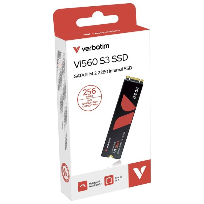 Verbatim 49362 Vi560 S3 SSD Interno 256 GB M.2 SATA III 3D NAND colore Nero