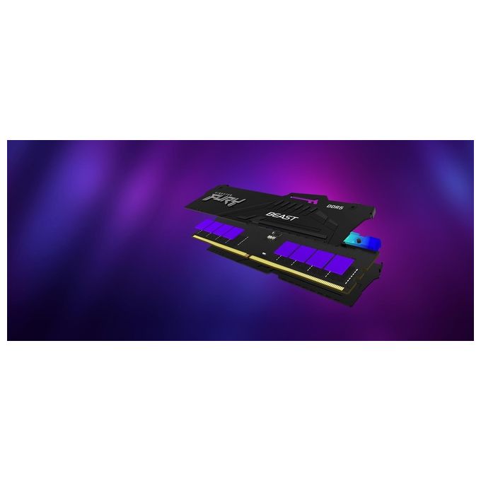 Kingston KF556C40BBA-16 FURY Beast Memoria RAM DDR5 16GB 5600MT-s CL40 Intel XMP 3.0 RGB colore Nero