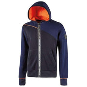 U-Power EY212DB Jupiter Felpa da Lavoro Full Zip Cappuccio Regolabile 310 gr-mq colore Deep Blue