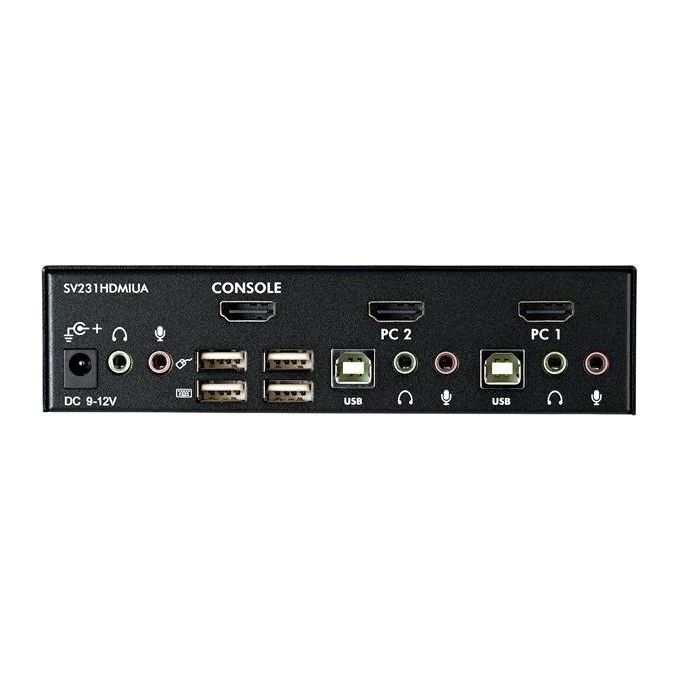 StarTech.com Switch Kvm Hdmi Usb 2 Porte con Audio E Hub Usb 20