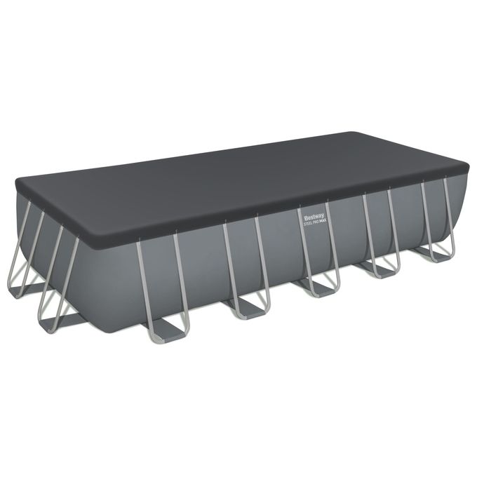 Bestway 5612B Power Steel Piscina Fuori Terra Rettangolare 640x274x132 cm 19281 L Filtro Sabbia colore Bianco