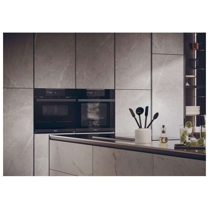 Haier 33703230 I-Message Steam Series 6 Forno da incasso elettrico a vapore 70 L Classe A+ Wi-Fi Bluetooth hOn pirolitico (59.5x59.5x56.8 cm) colore Nero