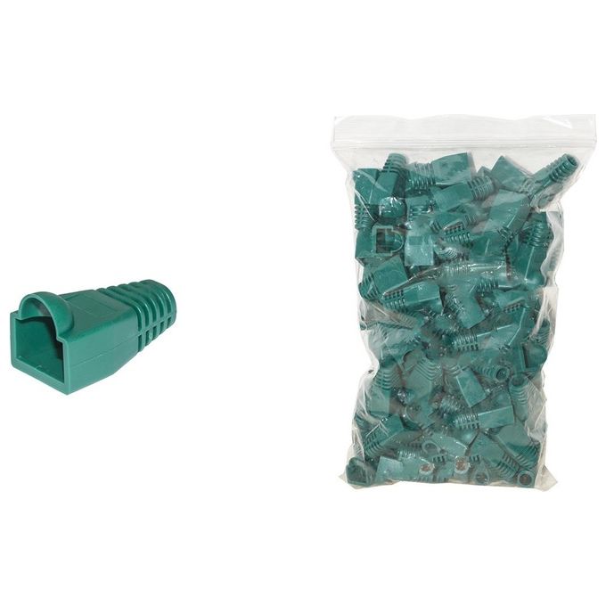 Link confezione 100 copriconnettori 6mm per plug rj45 8 poli cavo cat 5e- 6 verde