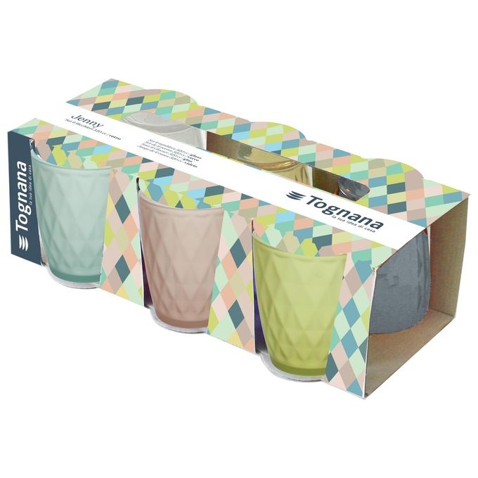 Tognana N3585F4M227A Jenny Set 6 Bicchieri da Acqua 320 cc lavabili in lavastoviglie colore Multicolor