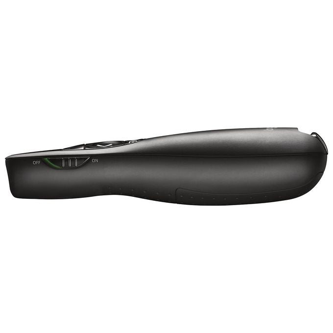 Logitech R400 Puntatore Laser per Presentazioni Wireless, 2.4 GHz e Bluetooth, Ricevitore USB, ‎Puntatore Laser Rosso, Portata 15 m, 6 Pulsanti, Controllo Intuitivo, Indicatore ‎Batteria, PC, Nero