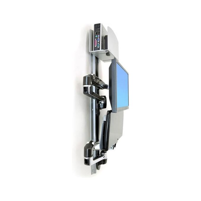 Ergotron Sistema di Montaggio a Parete LX con Supporto per CPU da 5cm a 20cm LCD e Tastiera in Alluminio