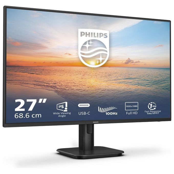 Philips 27E1N1300A-00 Serie 1000 Monitor PC 27'' Full HD IPS 100Hz 1ms USB-C 65W Hub USB Altoparlanti colore Nero