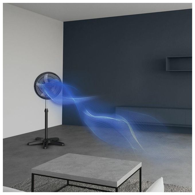 Rowenta VU3110F0 Turbo Essential Ventilatore a Piantana 3 Velocita' 40 cm 2220 m³-h 58 dB colore Nero