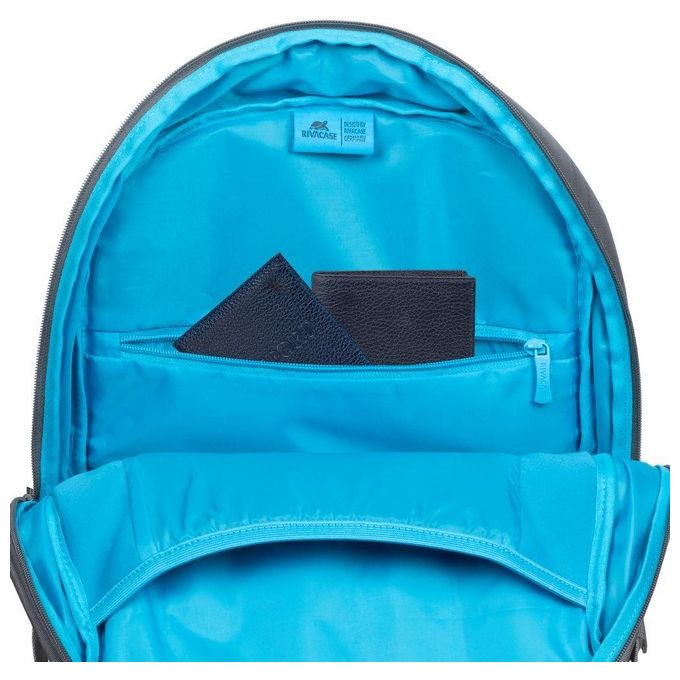 Rivacase 7561 Alpendorf Zaino per Laptop 16'' Scomparto Imbottito Tasche Organizzate Materiale Riciclato RPET colore Grigio