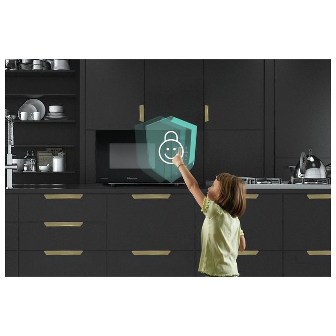 Hisense H23MOBSD1H Forno a microonde Solo 23 L 800 W 9 Programmi Rivestimento Ceramico colore Nero